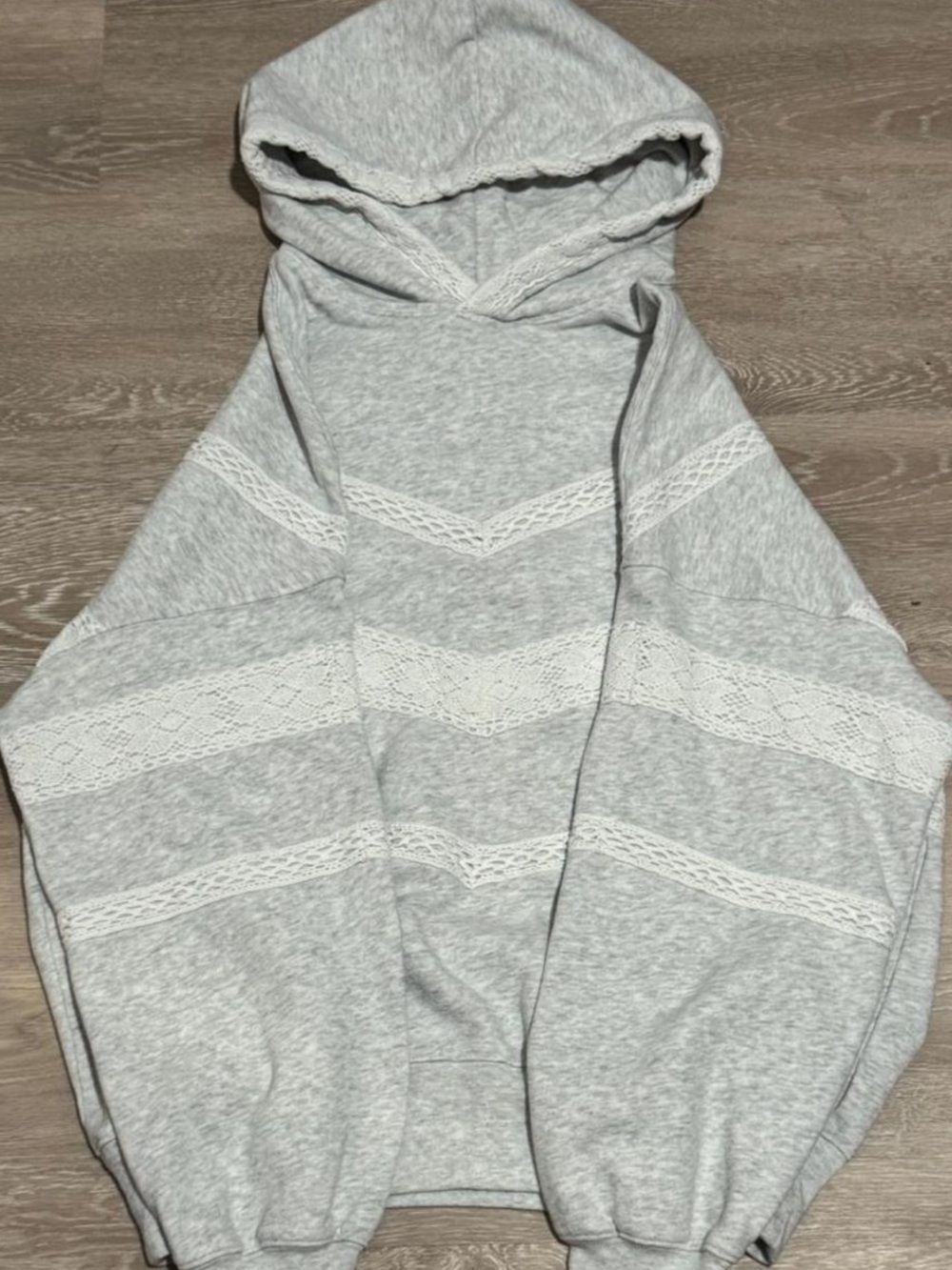 Abercrombie & Fitch gray with lace trim hoodie